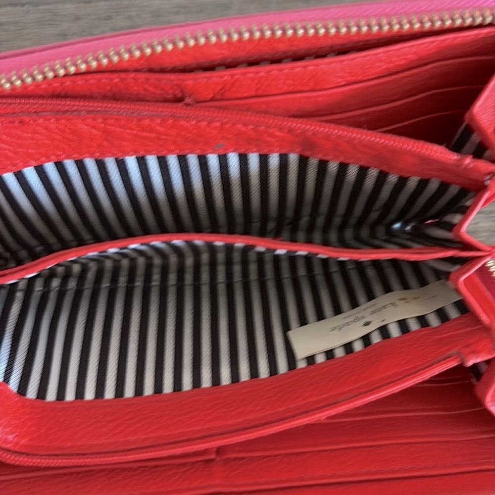 [Kate Spade] Two-Tone Zip-Around Long Colorblock Pink & Black Designer Wallet - Picture 10 of 12